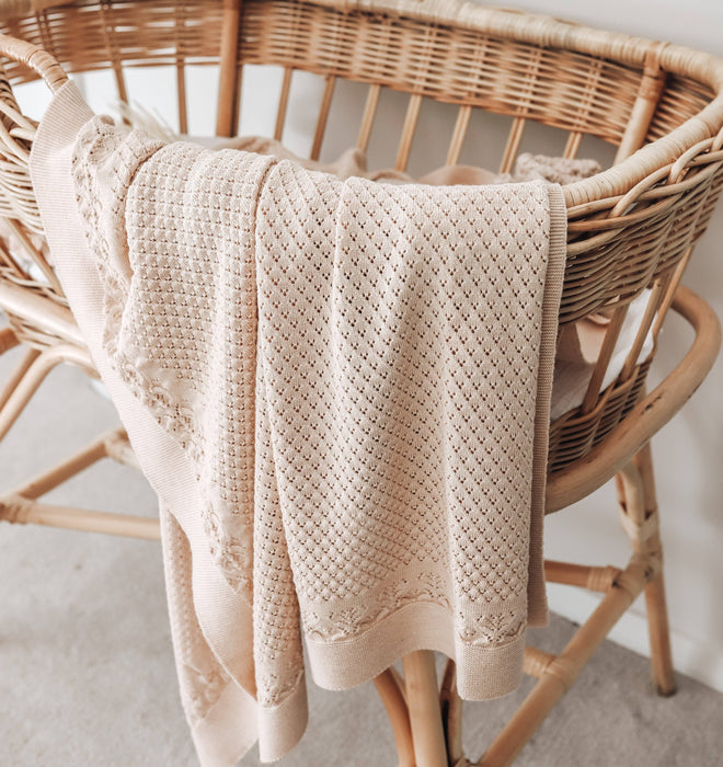 Oatmeal Knit Heirloom Blanket