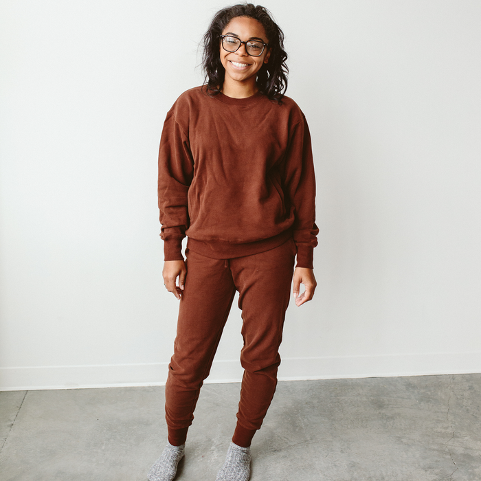 Adult Terry Sweatsuit Top - Redwood