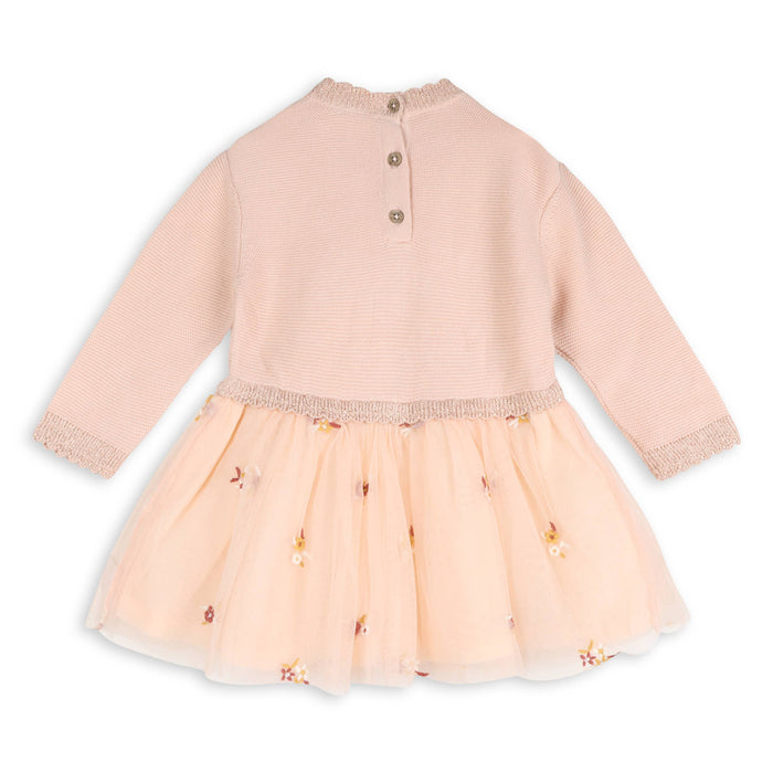 Floral Embroidery Knit Baby Tutu Dress (Organic Cotton)