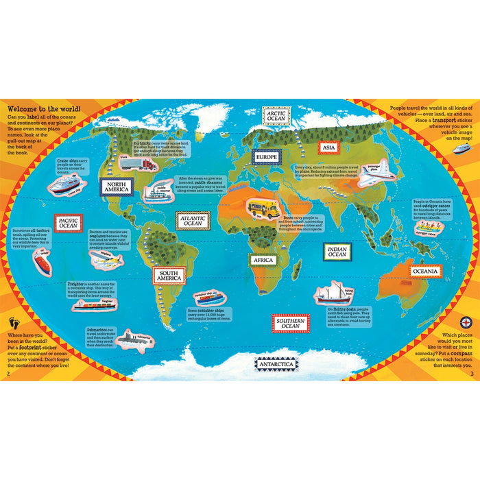 Barefoot Books World Atlas Sticker Book - Paperback