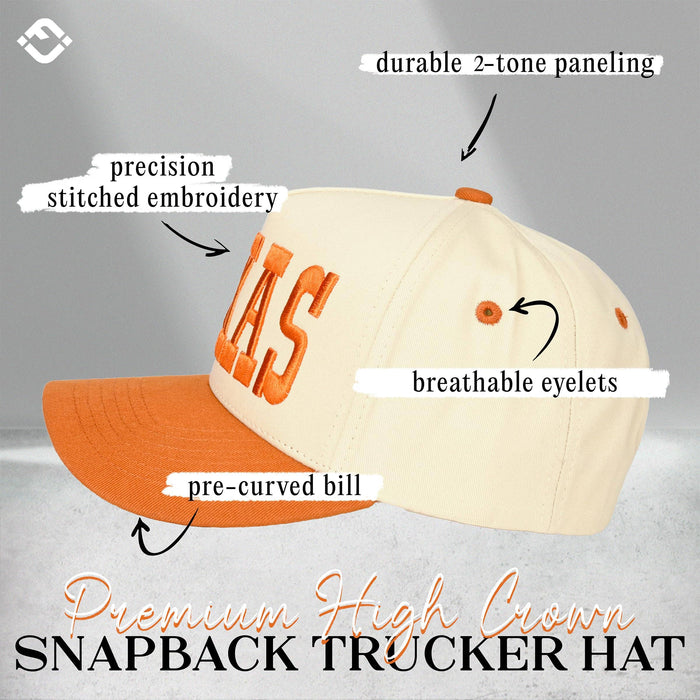 Retro Two Tone Cap - Texas - Orange/Beige