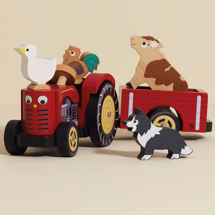 Le Toy Van Farmyard Tractor & Trailer