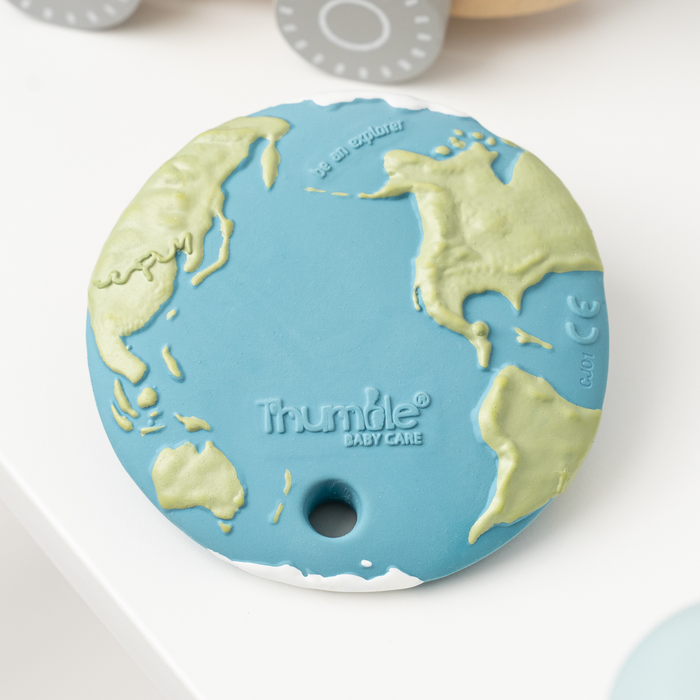 Earth Biscuit® Teether. Planet Earth Natural Rubber Baby Toy