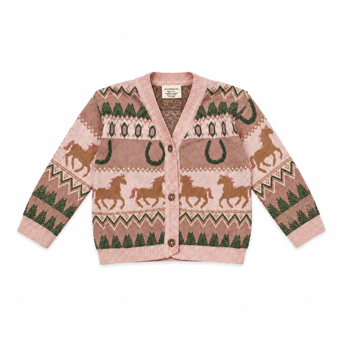 Western Jacquard Knit Baby Cardigan (Organic Cotton)