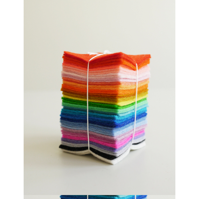 Fair Play Projects 100% Wool Felt 2" Rainbow Bundle (fifty-two 2" pieces)