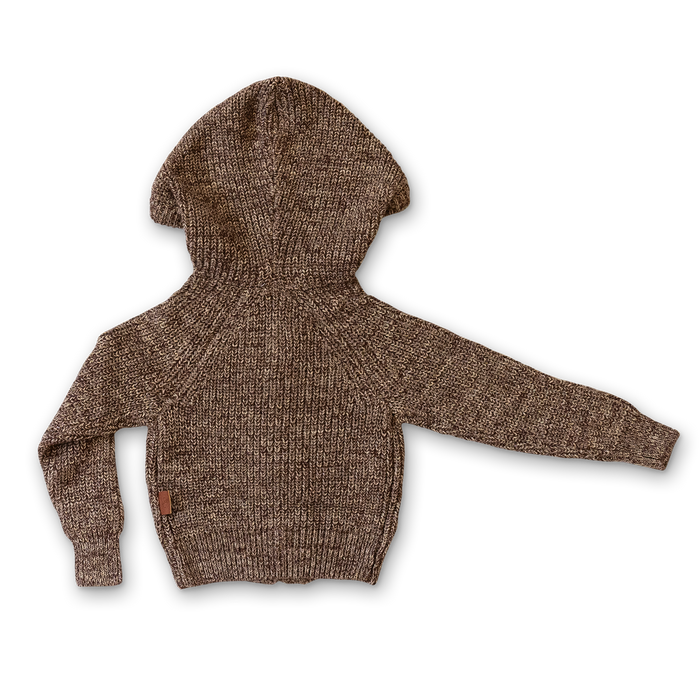 goumikids Cotton Kids Knit Hoodie - Bark