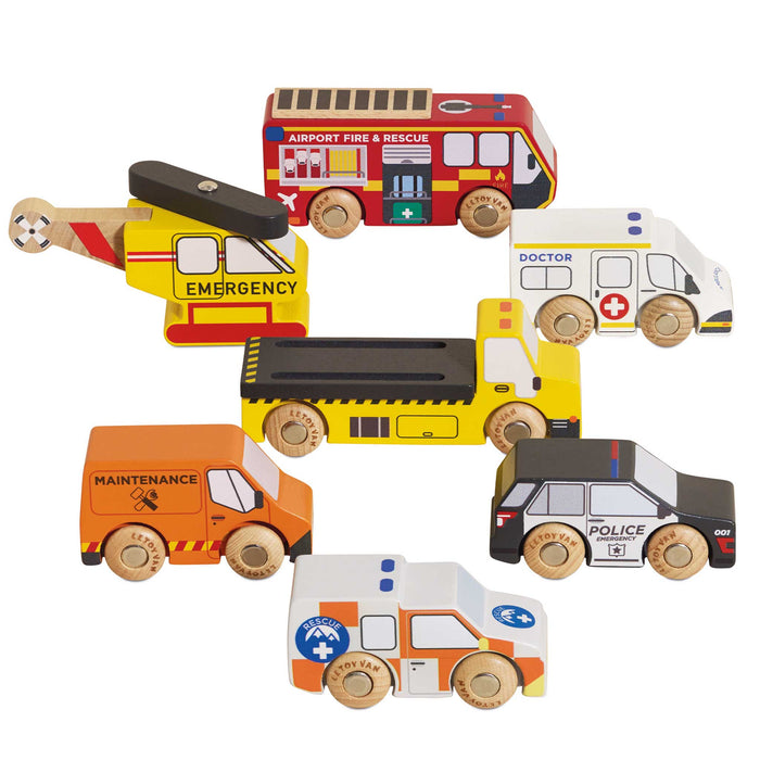 Le Toy Van Emergency Helicopter & Rescue Cars