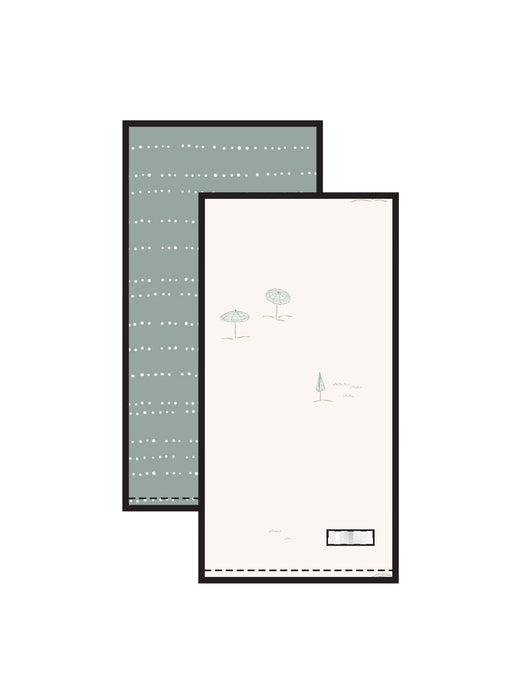 Colored Organics Baby Burp Cloth (2-pack) - Pebble + Umbrella