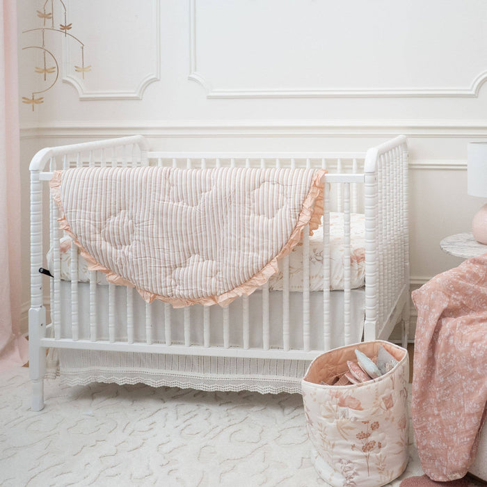 Violet Floral Ruffle Quilted Baby Play Mat