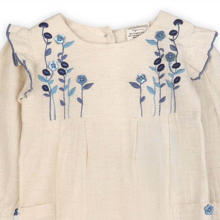 Viverano Organics Atrani Embroidered Baby Romper & Headband (Organic)