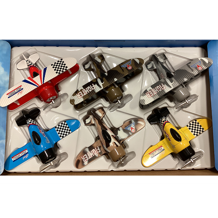 Classic Combat Airplane Pull-Back Plane Toys