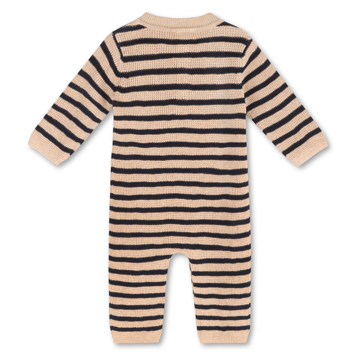 Navy Stripe Chunky Sweater Knit Baby Jumpsuit (Organic)