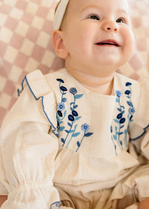 Viverano Organics Atrani Embroidered Baby Romper & Headband (Organic)