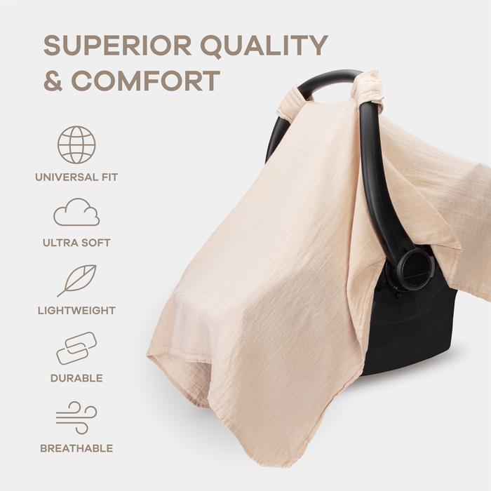 Baby Car Seat Cover, Large Car Seat Canopy by Comfy Cubs
