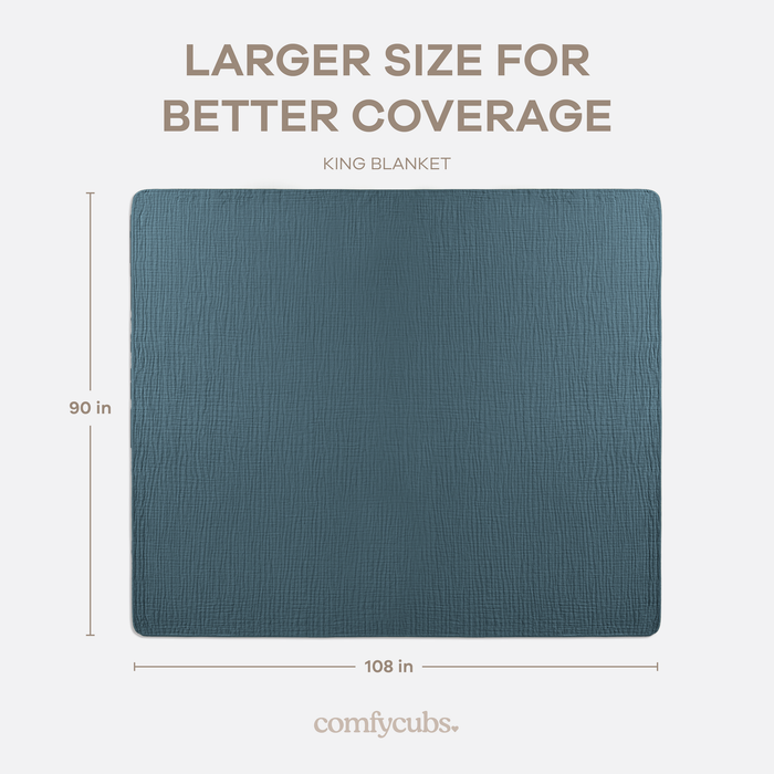 Muslin Blanket for Adults, 6-Layer Bedding by Comfy Cubs