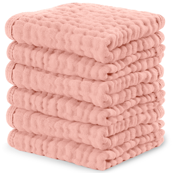 Muslin Baby Washcloths, Soft 10"x10" Cotton by Comfy Cubs