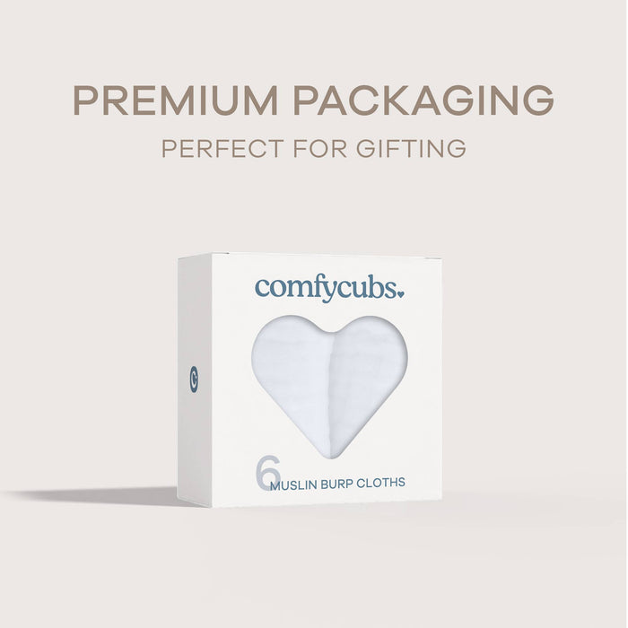 Baby Burp Cloths - 100% Muslin Cotton by Comfy Cubs