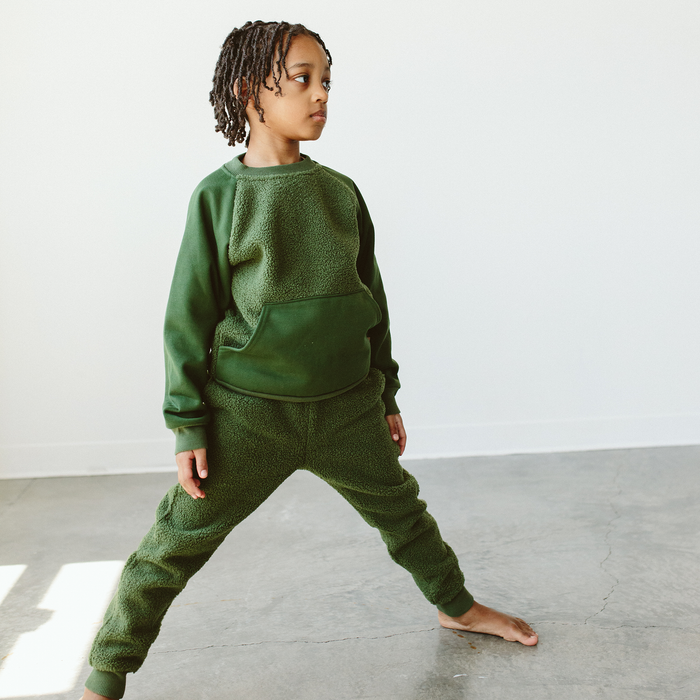 Sherpa Kids L/S Two-Piece Sweatsuit - Spruce