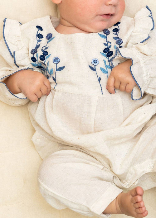 Viverano Organics Atrani Embroidered Baby Romper & Headband (Organic)