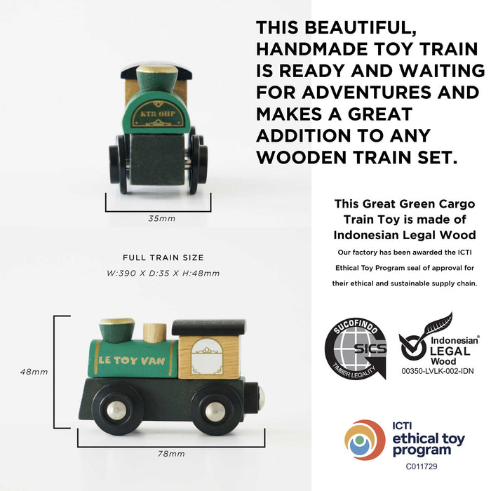 Le Toy Van Great Green Train & Goods Wagons