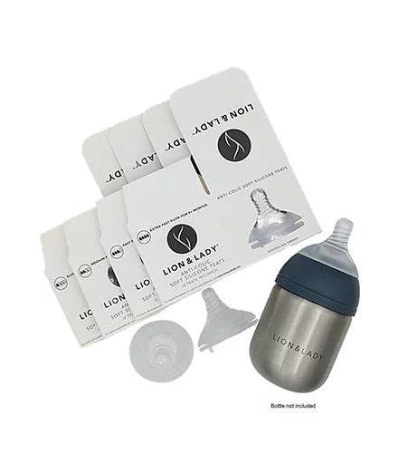 Lion & Lady Anti Colic Teat Twin Pack - 4 Flow Rates