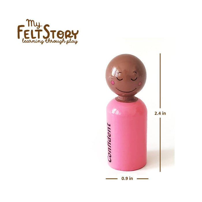 Rainbow Feeling Peg Dolls 12 Set, Multi Skin Tone