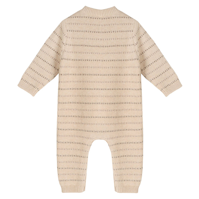 Aiden Textured Stripe Knit Baby Jumpsuit (Organic Cotton)