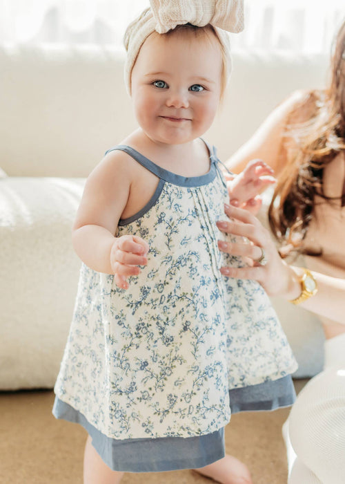 Lyla Floral Muslin Baby Dress +Bloomer (organic Cotton)