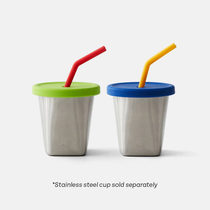 PlanetBox Silicone Straw and Lid Set - Horizon