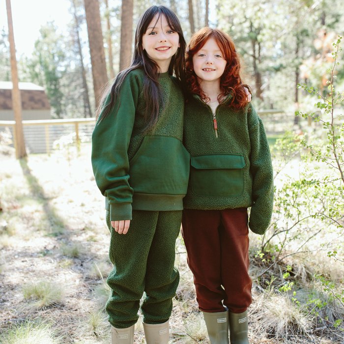 Sherpa Kids L/S Two-Piece Sweatsuit - Spruce