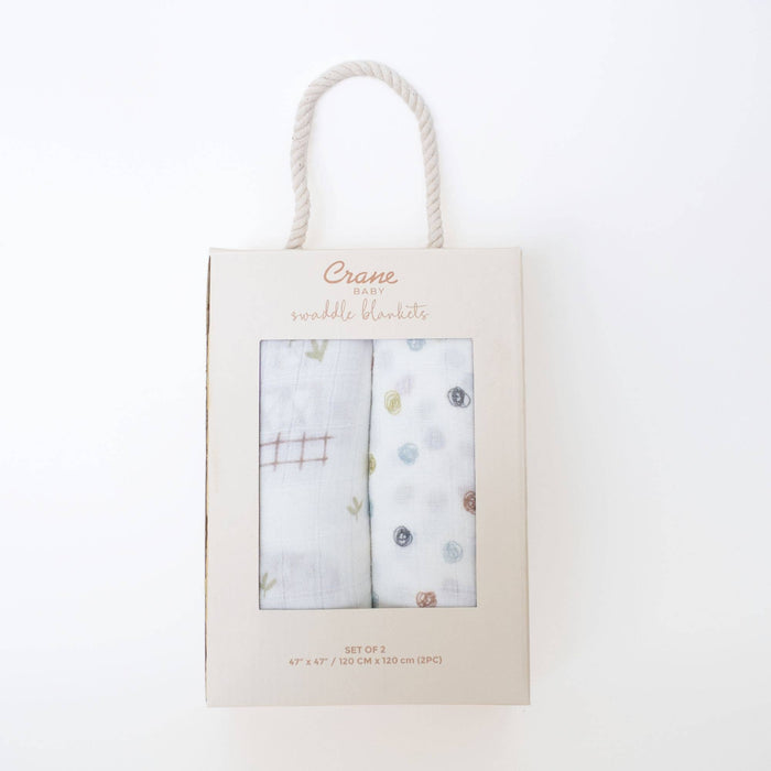 Charlie 2-pc. Farmhouse Tractor/Dot Swaddle Set