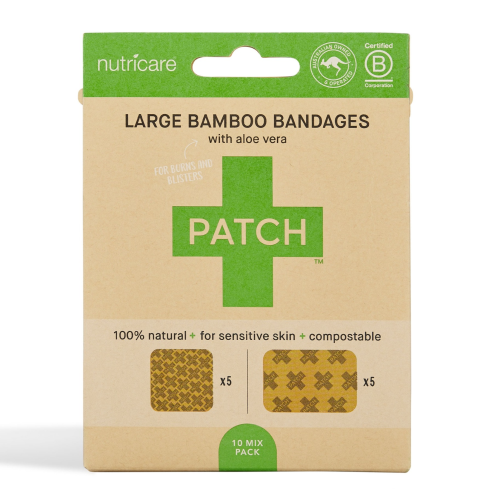 Patch Bamboo Bandages Aloe Vera Adhesive Large Bandages - 10 strips