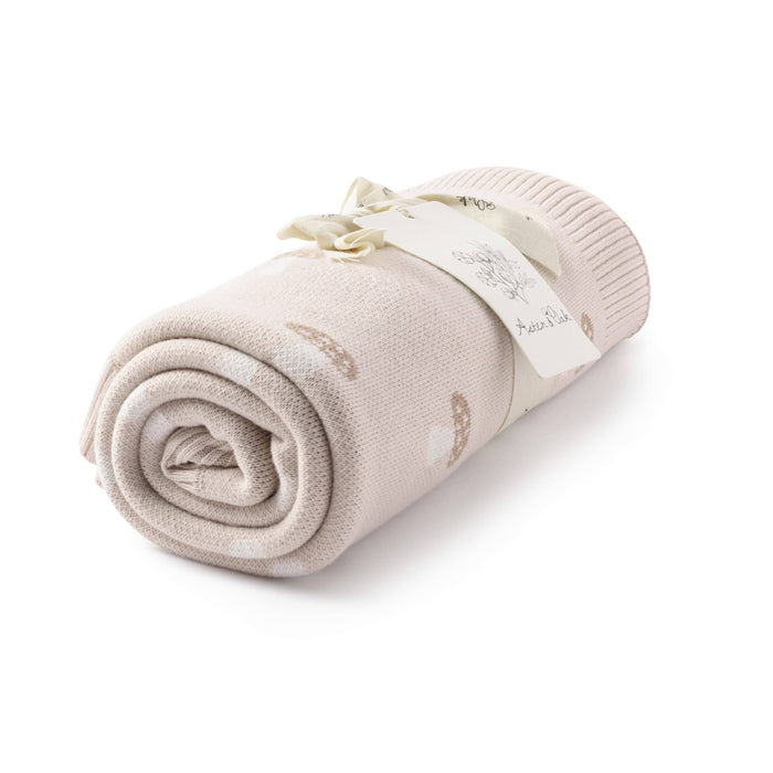 Aster & Oak Mushroom Knit Blanket