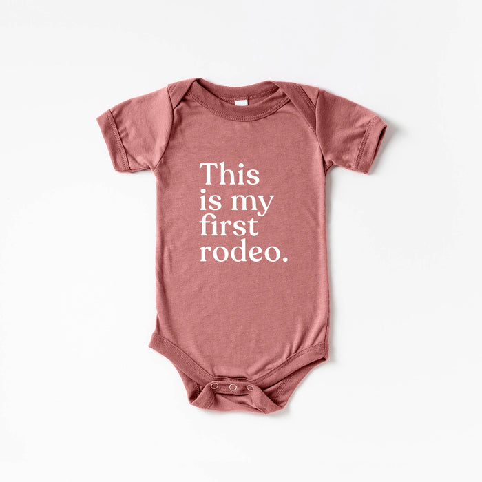 Gladfolk This Is My First Rodeo Baby Bodysuit - Mauve