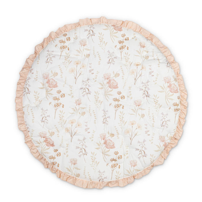 Violet Floral Ruffle Quilted Baby Play Mat