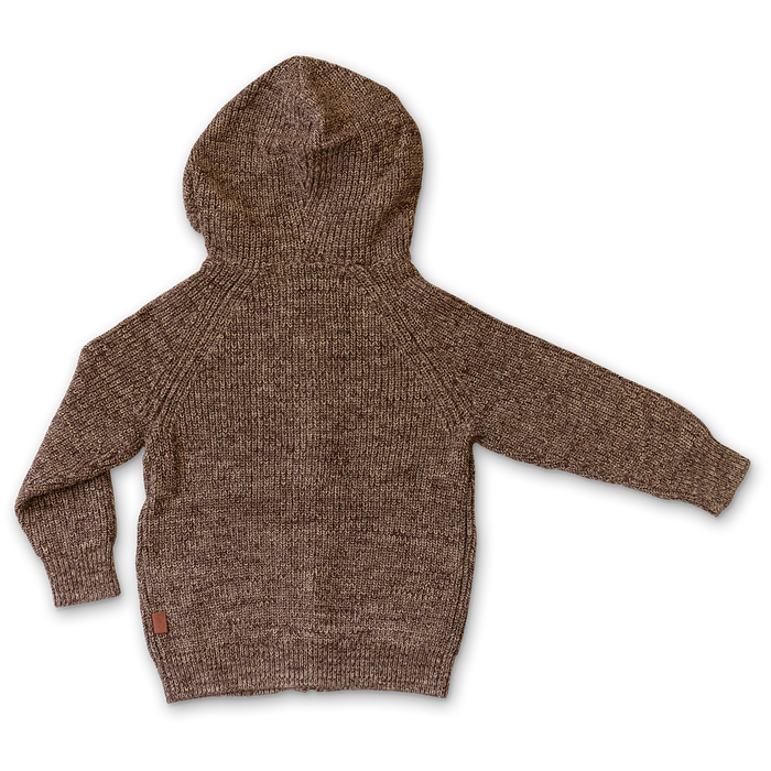 goumikids Cotton Kids Knit Hoodie - Bark