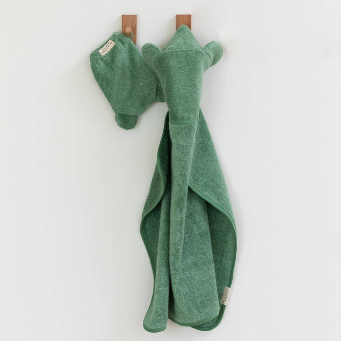 Bella Tunno | Hooded Towel + Wash Mitt Set Sea Foam