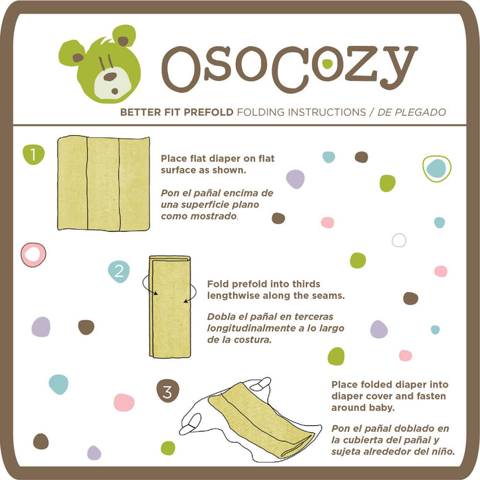 OsoCozy Prefolds Better Fit Sizing Cloth Diapers - 6 Packs
