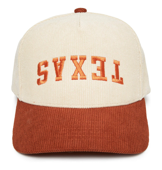 2-Tone Corduroy Hat - Texas (Upside Down) - Orange