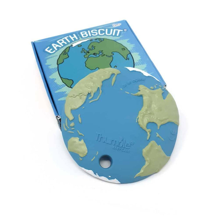 Earth Biscuit® Teether. Planet Earth Natural Rubber Baby Toy