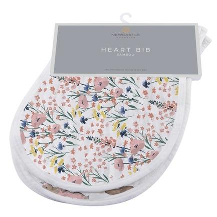 Newcastle Classics Heart Bibs / Burp Cloth 2pk