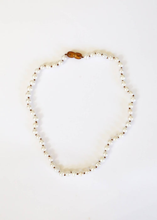 Pure Gemstone + Pearl || Beaded Necklace: 11"