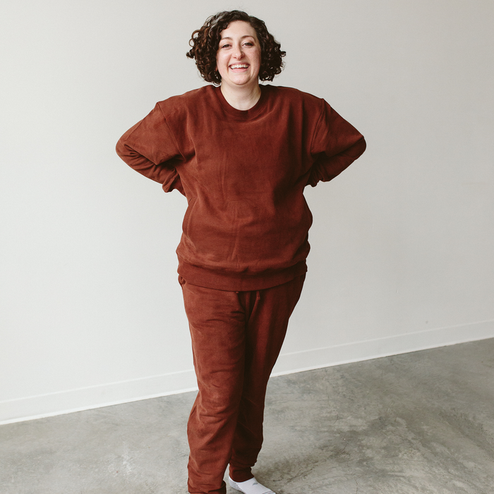 Adult Terry Sweatsuit Top - Redwood