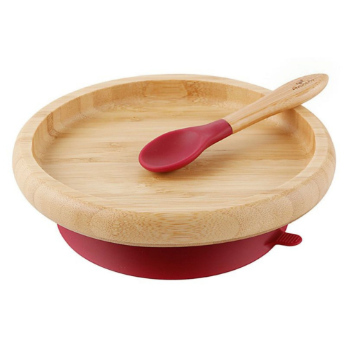 Avanchy Bamboo Suction Classic Plate + Spoon