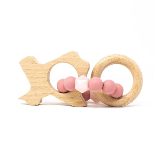 Three Hearts Modern Texas Teething Rattle