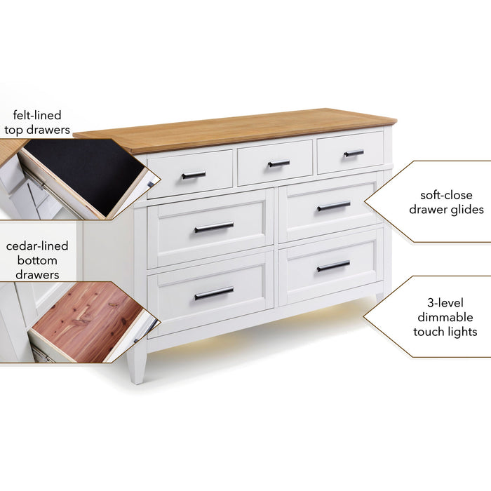 Heritage Living Artisan 7-Drawer Dresser with Lights