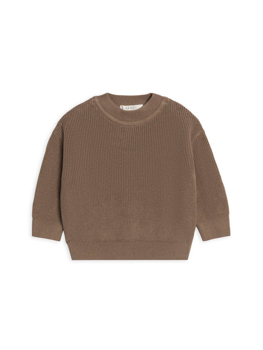 Laurie Sweater Knit Crew Pullover - Taupe