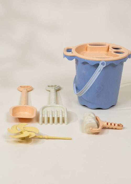 Coco Village Oversized 6-Piece Wheat Straw Sand Toy Set | Bucket & Accessories