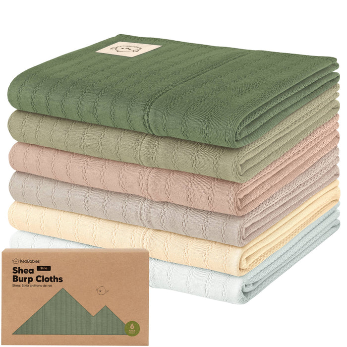 6-Pack Shea Baby Burp Cloths for Girls & Boys, 100% Cotton