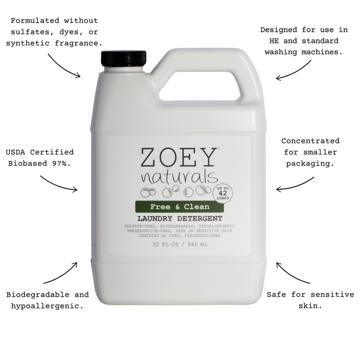 Zoey Naturals Free & Clean Laundry Detergent